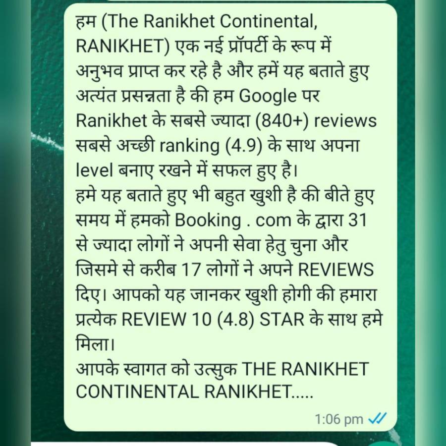 The Ranikhet Continental Hotel Ngoại thất bức ảnh